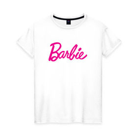 Женская футболка хлопок с принтом Барби 3 в Рязани, 100% хлопок | прямой крой, круглый вырез горловины, длина до линии бедер, слегка спущенное плечо | Тематика изображения на принте: barbie | барби | девочка | девушка | кукла