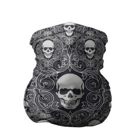 Бандана-труба 3D с принтом Black Milk - Skulls - Черепа в Рязани, 100% полиэстер, ткань с особыми свойствами — Activecool | плотность 150‒180 г/м2; хорошо тянется, но сохраняет форму | black milk | metall | pattern | rock | skulls | патерн | узор | череп | черепа | черная