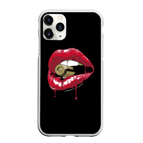 Чехол для iPhone 11 Pro матовый с принтом Пуля в зубах в Рязани, Силикон |  | губы | золотой зуб | краска | красная помада | красный | пуля