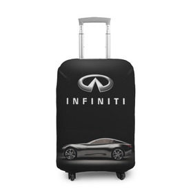 Чехол для чемодана 3D с принтом Infiniti в Рязани, 86% полиэфир, 14% спандекс | двустороннее нанесение принта, прорези для ручек и колес | авто | инфинити | марка | машина