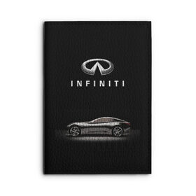 Обложка для автодокументов с принтом Infiniti в Рязани, натуральная кожа |  размер 19,9*13 см; внутри 4 больших “конверта” для документов и один маленький отдел — туда идеально встанут права | Тематика изображения на принте: авто | инфинити | марка | машина