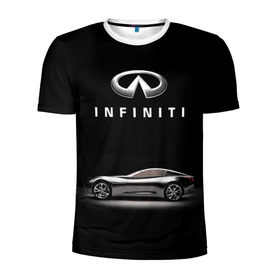 Мужская футболка 3D спортивная с принтом Infiniti в Рязани, 100% полиэстер с улучшенными характеристиками | приталенный силуэт, круглая горловина, широкие плечи, сужается к линии бедра | авто | инфинити | марка | машина