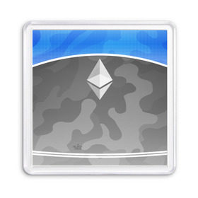 Магнит 55*55 с принтом Black Milk Ethereum - Эфириум в Рязани, Пластик | Размер: 65*65 мм; Размер печати: 55*55 мм | black milk | ethereum | etherium | litecoin | крипта | крипто | криптовалюта | лайткоин | майнер | майнинг | эфир