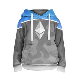 Детская толстовка 3D с принтом Black Milk Ethereum - Эфириум в Рязани, 100% полиэстер | двухслойный капюшон со шнурком для регулировки, мягкие манжеты на рукавах и по низу толстовки, спереди карман-кенгуру с мягким внутренним слоем | black milk | ethereum | etherium | litecoin | крипта | крипто | криптовалюта | лайткоин | майнер | майнинг | эфир