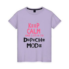 Женская футболка хлопок с принтом Keep Calm and listen to DM в Рязани, 100% хлопок | прямой крой, круглый вырез горловины, длина до линии бедер, слегка спущенное плечо | music