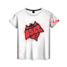 Женская футболка 3D с принтом cs:go - HellRaisers (White collection) в Рязани, 100% полиэфир ( синтетическое хлопкоподобное полотно) | прямой крой, круглый вырез горловины, длина до линии бедер | cs go | hellraisers | кс го | хеллрейзерс