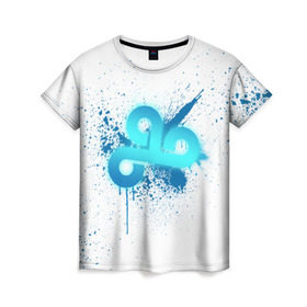 Женская футболка 3D с принтом cs:go - Cloud9 (White collection) в Рязани, 100% полиэфир ( синтетическое хлопкоподобное полотно) | прямой крой, круглый вырез горловины, длина до линии бедер | 0x000000123 | cloud9 | cs go | white | кс го