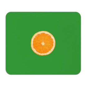 Коврик прямоугольный с принтом Низкополигональный апельсин в Рязани, натуральный каучук | размер 230 х 185 мм; запечатка лицевой стороны | lowpoly | polygonal | апельсин | зеленый | оранджевый | полигон | полигональный | полигоны | яркий