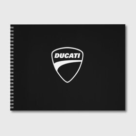 Альбом для рисования с принтом Ducati в Рязани, 100% бумага
 | матовая бумага, плотность 200 мг. | Тематика изображения на принте: авто | дукати | марка | машина