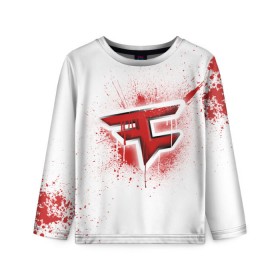 Детский лонгслив 3D с принтом cs:go - FaZe clan (White collection) в Рязани, 100% полиэстер | длинные рукава, круглый вырез горловины, полуприлегающий силуэт
 | cs go | faze | white | кс го | фейз