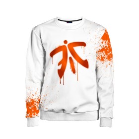 Детский свитшот 3D с принтом cs:go - Fnatic (White collection) в Рязани, 100% полиэстер | свободная посадка, прямой крой, мягкая тканевая резинка на рукавах и понизу свитшота | cs go | fnatic | кс го | фнатик