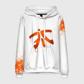 Мужская толстовка 3D с принтом cs:go - Fnatic (White collection) в Рязани, 100% полиэстер | двухслойный капюшон со шнурком для регулировки, мягкие манжеты на рукавах и по низу толстовки, спереди карман-кенгуру с мягким внутренним слоем. | cs go | fnatic | кс го | фнатик