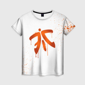 Женская футболка 3D с принтом cs:go - Fnatic (White collection) в Рязани, 100% полиэфир ( синтетическое хлопкоподобное полотно) | прямой крой, круглый вырез горловины, длина до линии бедер | cs go | fnatic | кс го | фнатик