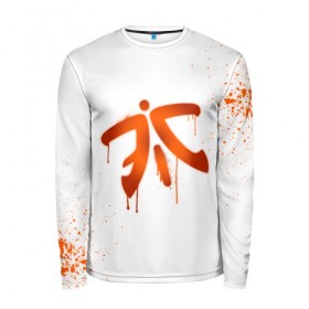 Мужской лонгслив 3D с принтом cs:go - Fnatic (White collection) в Рязани, 100% полиэстер | длинные рукава, круглый вырез горловины, полуприлегающий силуэт | cs go | fnatic | кс го | фнатик