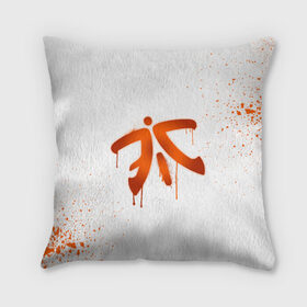 Подушка 3D с принтом cs:go - Fnatic (White collection) в Рязани, наволочка – 100% полиэстер, наполнитель – холлофайбер (легкий наполнитель, не вызывает аллергию). | состоит из подушки и наволочки. Наволочка на молнии, легко снимается для стирки | cs go | fnatic | кс го | фнатик