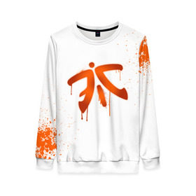 Женский свитшот 3D с принтом cs:go - Fnatic (White collection) в Рязани, 100% полиэстер с мягким внутренним слоем | круглый вырез горловины, мягкая резинка на манжетах и поясе, свободная посадка по фигуре | cs go | fnatic | кс го | фнатик