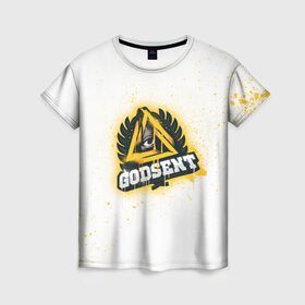 Женская футболка 3D с принтом cs:go - Godsent (White collection) в Рязани, 100% полиэфир ( синтетическое хлопкоподобное полотно) | прямой крой, круглый вырез горловины, длина до линии бедер | 