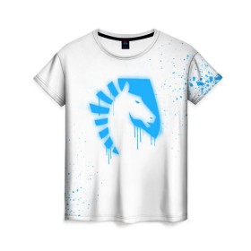 Женская футболка 3D с принтом cs:go - Liquid team (White collection) в Рязани, 100% полиэфир ( синтетическое хлопкоподобное полотно) | прямой крой, круглый вырез горловины, длина до линии бедер | 0x000000123 | cs go | liquid | white | кс го | ликвид