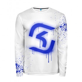 Мужской лонгслив 3D с принтом cs:go - SK Gaming (White collection) в Рязани, 100% полиэстер | длинные рукава, круглый вырез горловины, полуприлегающий силуэт | 0x000000123 | cs go | sk | white | кс го