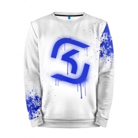 Мужской свитшот 3D с принтом cs:go - SK Gaming (White collection) в Рязани, 100% полиэстер с мягким внутренним слоем | круглый вырез горловины, мягкая резинка на манжетах и поясе, свободная посадка по фигуре | 0x000000123 | cs go | sk | white | кс го