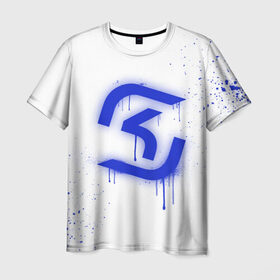 Мужская футболка 3D с принтом cs:go - SK Gaming (White collection) в Рязани, 100% полиэфир | прямой крой, круглый вырез горловины, длина до линии бедер | Тематика изображения на принте: 0x000000123 | cs go | sk | white | кс го