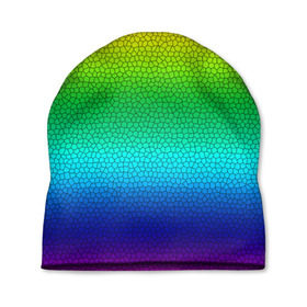 Шапка 3D с принтом Радуга (Витражный Градиент) в Рязани, 100% полиэстер | универсальный размер, печать по всей поверхности изделия | Тематика изображения на принте: gradient | rainbow | витраж | градиент | радуга