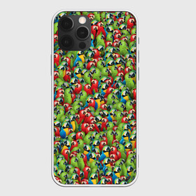 Чехол для iPhone 12 Pro с принтом Попугаи в Рязани, силикон | область печати: задняя сторона чехла, без боковых панелей | ара | животные | паттрен | попугай | птицы | птички | текстура | тропики
