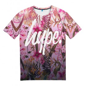 Мужская футболка 3D с принтом Hype Flowers в Рязани, 100% полиэфир | прямой крой, круглый вырез горловины, длина до линии бедер | fashion | glamour | hawaii | hype | style | tropic | вечеринка | гаваи | гламур | джунгли | клуб | мода | немножечко | пальмы | пафос | стиль | тренд | тропики | хайп | хайпанем | цветок | цветы