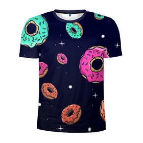 Мужская футболка 3D спортивная с принтом Black Milk Космические Пончики в Рязани, 100% полиэстер с улучшенными характеристиками | приталенный силуэт, круглая горловина, широкие плечи, сужается к линии бедра | black milk | donut | donuts | space | the simpsons | trend | глазурь | дизайн | еда | звезда | звёзды | космос | мода | пончик | симпсоны | симсоны | сладкий | стиль | тренд | узор