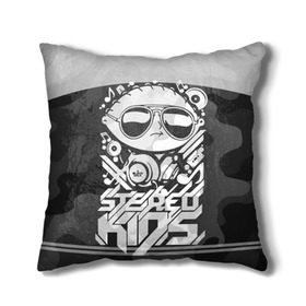 Подушка 3D с принтом Black Milk Stereo Kids в Рязани, наволочка – 100% полиэстер, наполнитель – холлофайбер (легкий наполнитель, не вызывает аллергию). | состоит из подушки и наволочки. Наволочка на молнии, легко снимается для стирки | black milk | dj | kids | stereo | дети | дизайн | камуфляж | малыш | мода | наушники | ноты | очки | ребёнок | стерео | стиль