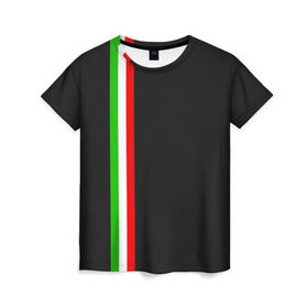 Женская футболка 3D с принтом Black Milk Italiano в Рязани, 100% полиэфир ( синтетическое хлопкоподобное полотно) | прямой крой, круглый вырез горловины, длина до линии бедер | flag | italian | италия | итальянский | страна | страны | триколор | флаг