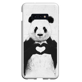 Чехол для Samsung S10E с принтом Panda heart в Рязани, Силикон | Область печати: задняя сторона чехла, без боковых панелей | heart | panda | арт | клевый | красивый | панда | рисунок | сердце