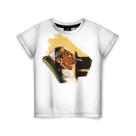 Детская футболка 3D с принтом The Young Pope в Рязани, 100% гипоаллергенный полиэфир | прямой крой, круглый вырез горловины, длина до линии бедер, чуть спущенное плечо, ткань немного тянется | Тематика изображения на принте: young pope | джуд | лоу | молодой папа