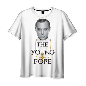 Мужская футболка 3D с принтом The Young Pope в Рязани, 100% полиэфир | прямой крой, круглый вырез горловины, длина до линии бедер | young pope | джуд | лоу | молодой папа