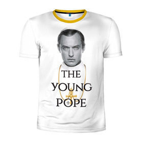 Мужская футболка 3D спортивная с принтом The Young Pope в Рязани, 100% полиэстер с улучшенными характеристиками | приталенный силуэт, круглая горловина, широкие плечи, сужается к линии бедра | young pope | джуд | лоу | молодой папа