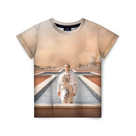 Детская футболка 3D с принтом Италия в Рязани, 100% гипоаллергенный полиэфир | прямой крой, круглый вырез горловины, длина до линии бедер, чуть спущенное плечо, ткань немного тянется | young pope | джуд | лоу | молодой папа