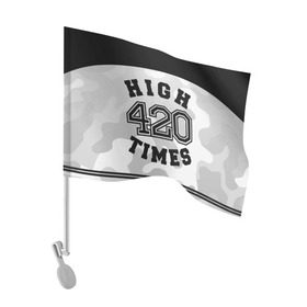 Флаг для автомобиля с принтом High Times 420 Camo в Рязани, 100% полиэстер | Размер: 30*21 см | camouflage | камо | камуфляж