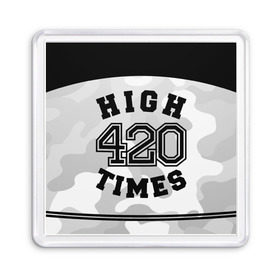 Магнит 55*55 с принтом High Times 420 Camo в Рязани, Пластик | Размер: 65*65 мм; Размер печати: 55*55 мм | camouflage | камо | камуфляж