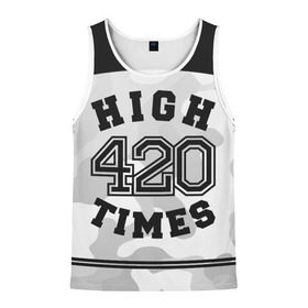 Мужская майка 3D с принтом High Times 420 Camo в Рязани, 100% полиэстер | круглая горловина, приталенный силуэт, длина до линии бедра. Пройма и горловина окантованы тонкой бейкой | camouflage | камо | камуфляж