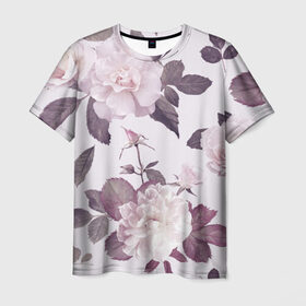 Мужская футболка 3D с принтом Розы в Рязани, 100% полиэфир | прямой крой, круглый вырез горловины, длина до линии бедер | Тематика изображения на принте: flower | rose | лепестки | розы | сад | цветок | цветы