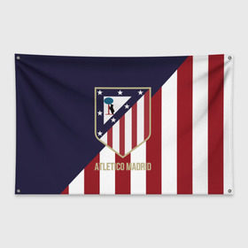 Флаг-баннер с принтом Атлетико Мадрид в Рязани, 100% полиэстер | размер 67 х 109 см, плотность ткани — 95 г/м2; по краям флага есть четыре люверса для крепления | atletico madrid | football | spanish | атлетико мадрид | испанский | клуб | футбольный