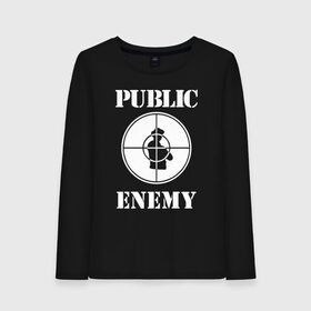 Женский лонгслив хлопок с принтом PE в Рязани, 100% хлопок |  | public enemy