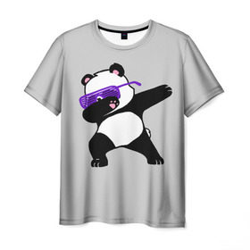 Мужская футболка 3D с принтом Panda в Рязани, 100% полиэфир | прямой крой, круглый вырез горловины, длина до линии бедер | Тематика изображения на принте: panda dab | животные | панда