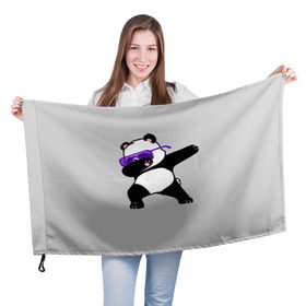 Флаг 3D с принтом Panda в Рязани, 100% полиэстер | плотность ткани — 95 г/м2, размер — 67 х 109 см. Принт наносится с одной стороны | Тематика изображения на принте: panda dab | животные | панда