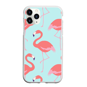 Чехол для iPhone 11 Pro матовый с принтом Flamingos pattern в Рязани, Силикон |  | animals | beautiful | bird | birds | birdy | blue | color | flamingo | nature | wild | белое | голубое | животные | красивое | красота | милое | природа | птица | птицы | птичка | птички | синее | фламинго | цвет | яркое