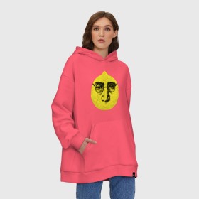 Худи SuperOversize хлопок с принтом John Lemon карандашем в Рязани, 70% хлопок, 30% полиэстер, мягкий начес внутри | карман-кенгуру, эластичная резинка на манжетах и по нижней кромке, двухслойный капюшон
 | john lennon | the beatles | битлз | джон леннон | лимон