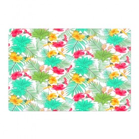 Магнитный плакат 3Х2 с принтом Tropical pattern в Рязани, Полимерный материал с магнитным слоем | 6 деталей размером 9*9 см | 3d | арт | лето | пальмы | текстура | тропический | узор | цветы