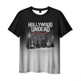 Мужская футболка 3D с принтом Hollywood Undead 3 в Рязани, 100% полиэфир | прямой крой, круглый вырез горловины, длина до линии бедер | hollywood undead | голливудская нежить