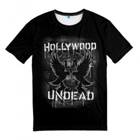 Мужская футболка 3D с принтом Hollywood Undead 10 в Рязани, 100% полиэфир | прямой крой, круглый вырез горловины, длина до линии бедер | hollywood undead | голливудская нежить