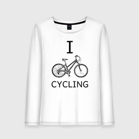 Женский лонгслив хлопок с принтом I love cycling в Рязани, 100% хлопок |  | bicycle | bike | bmx | cycling | enjoy | i | like | love | moto | ride | rider | sport | байк | велик | вело | велосипед | велосипедист | ездить | зож | катать | кататься | лето | спорт | спортсмен